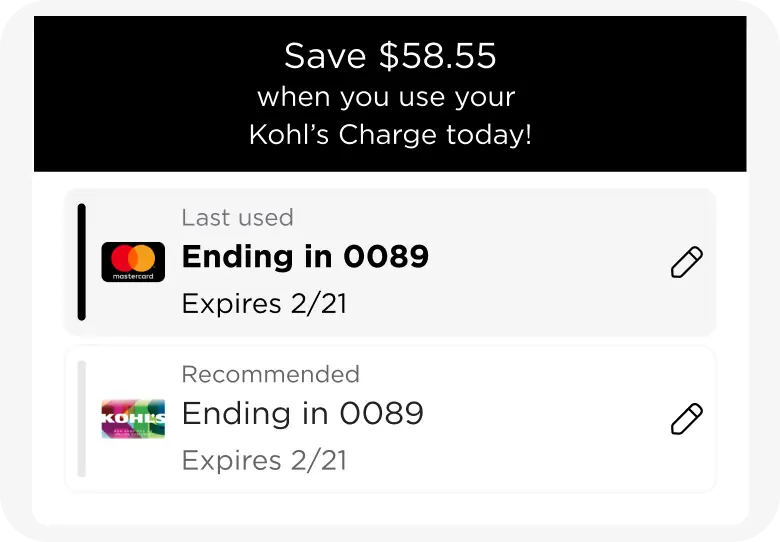 Kohl's showing the benefits of Kohl's Charge feature image