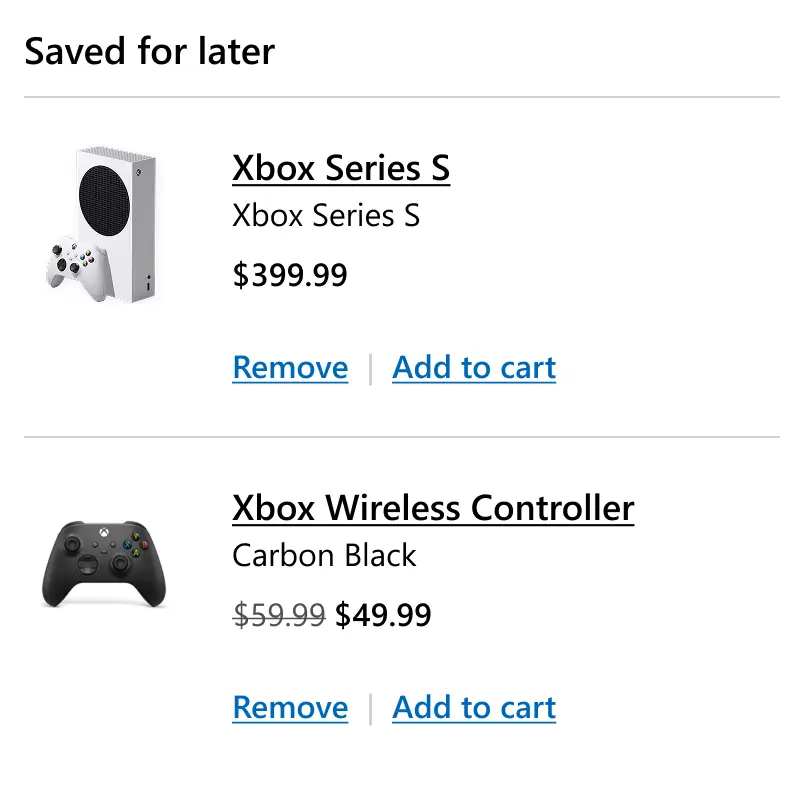 Microsoft's Save for Later section